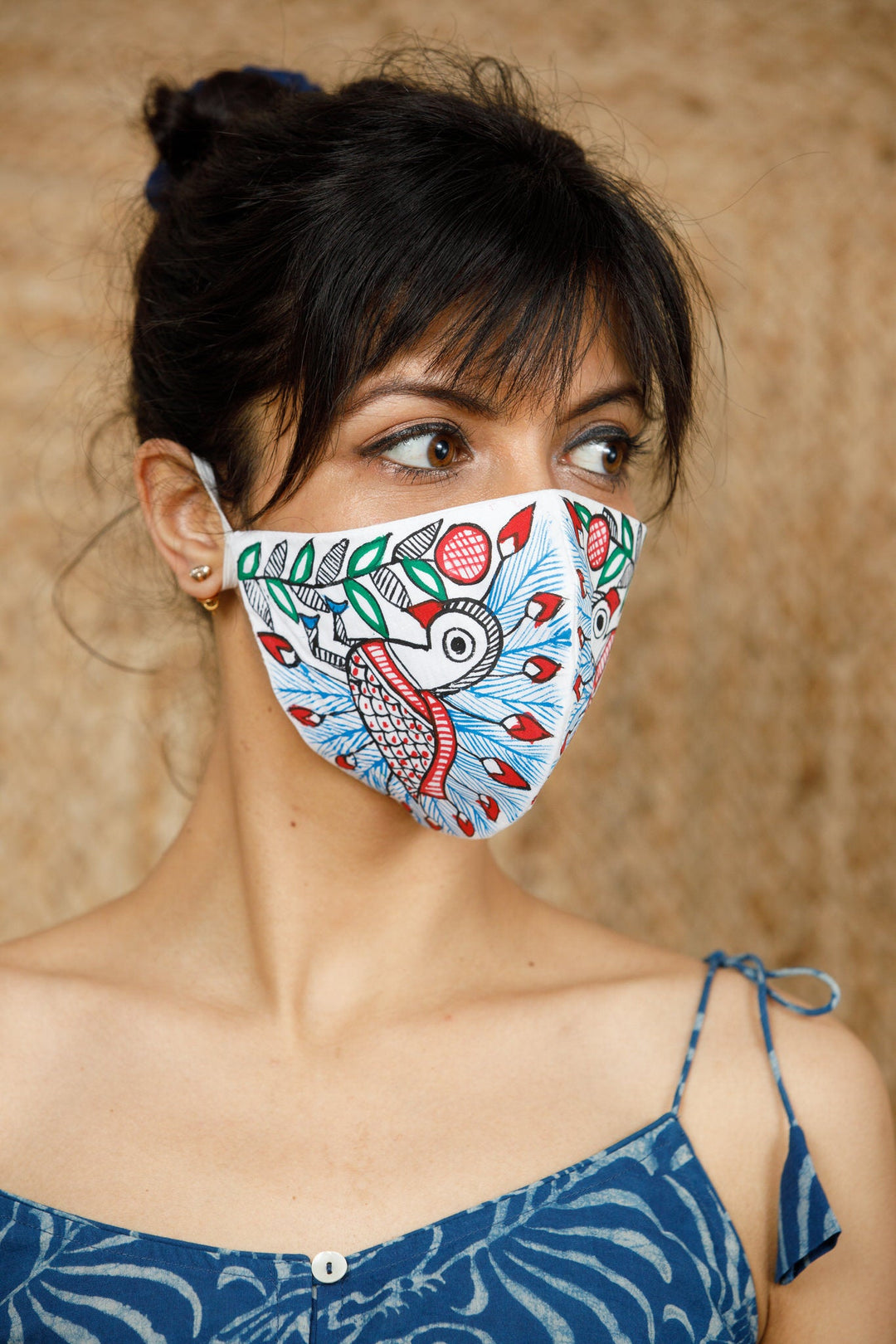 Madhubani Handpainted Mask - Mask - 02224/M
