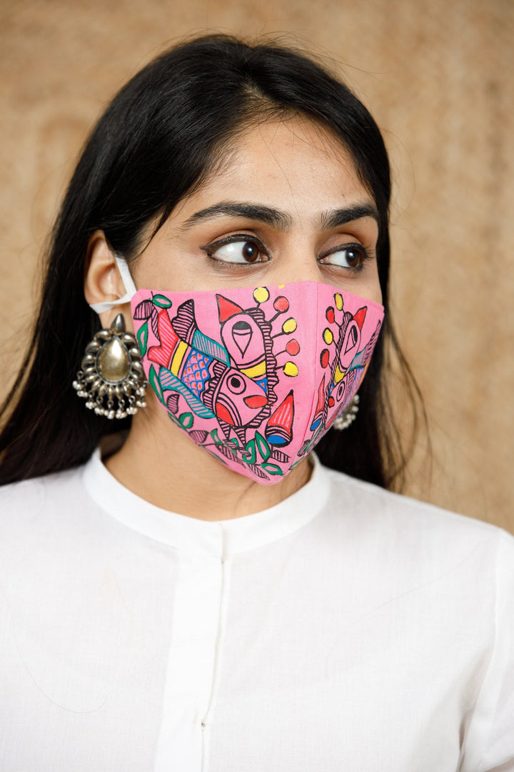 Madhubani Handpainted Mask - Mask - 02301/M