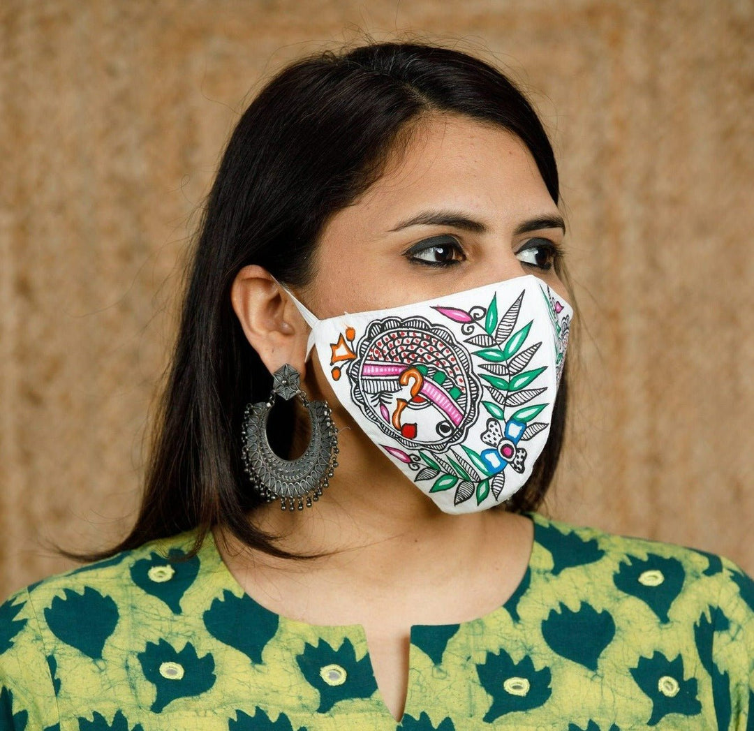 Madhubani Handpainted Mask - Mask - 02350/M