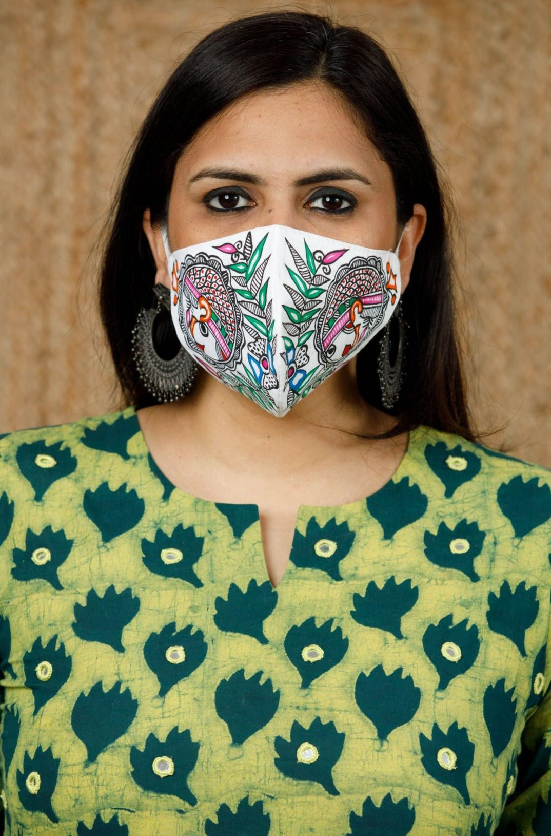 Madhubani Handpainted Mask - Mask - 02350/M