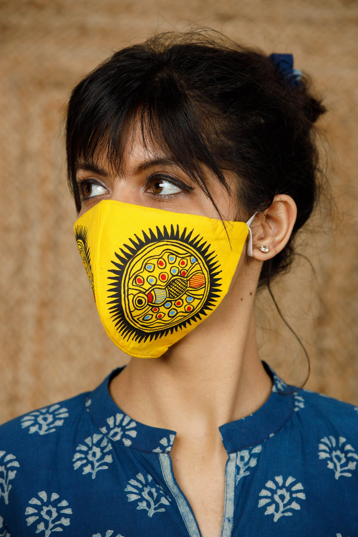 Madhubani Handpainted Mask - Mask - 02464/M