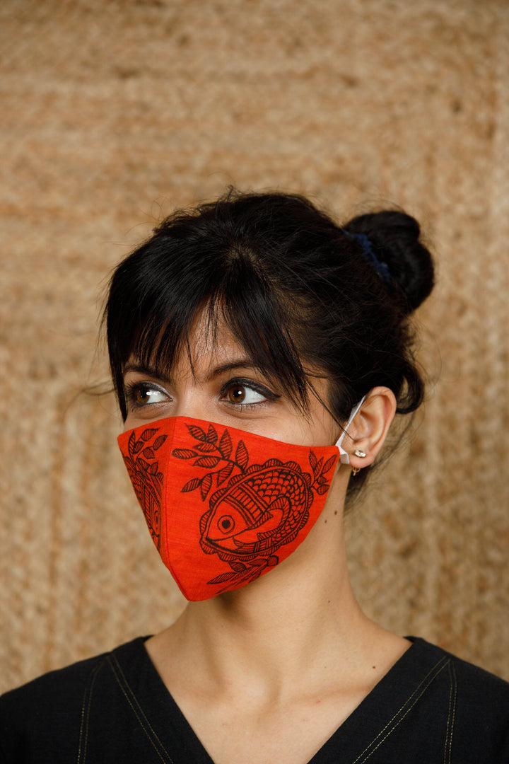 Madhubani Handpainted Mask - Mask - 02524/M