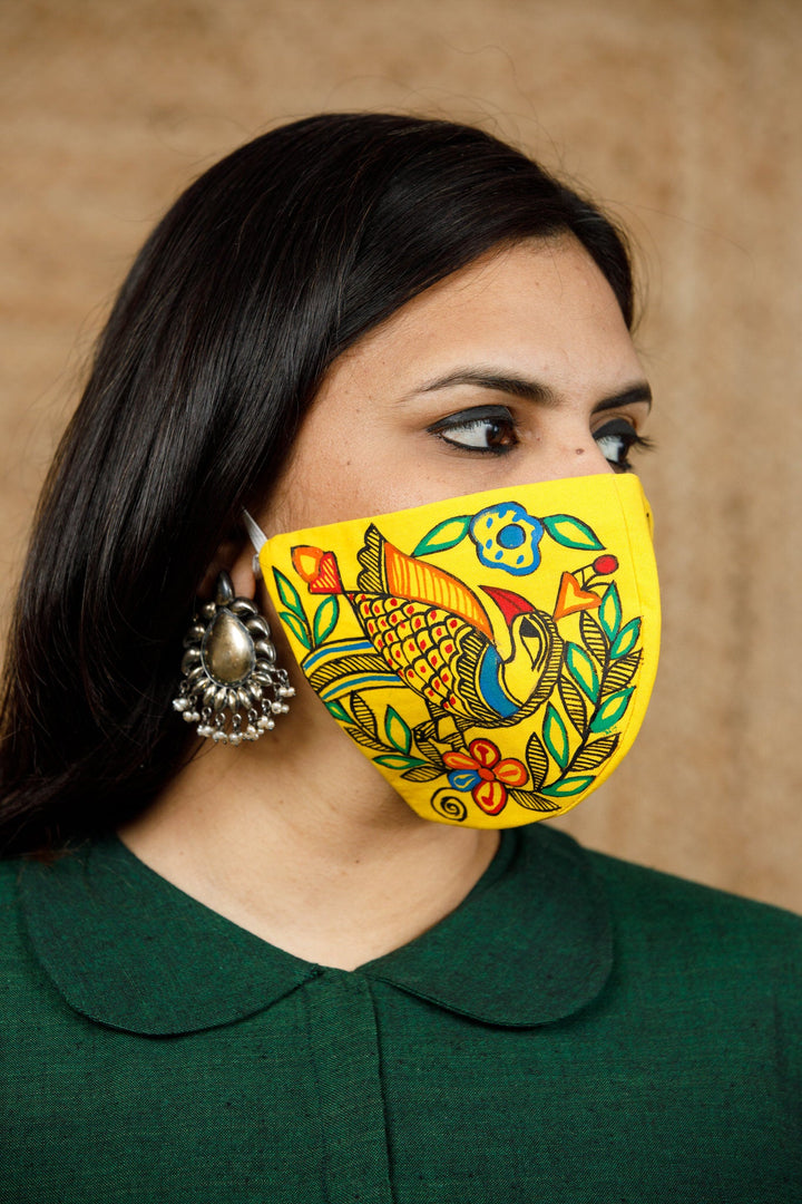 Madhubani Handpainted Mask - Mask - 02602/M