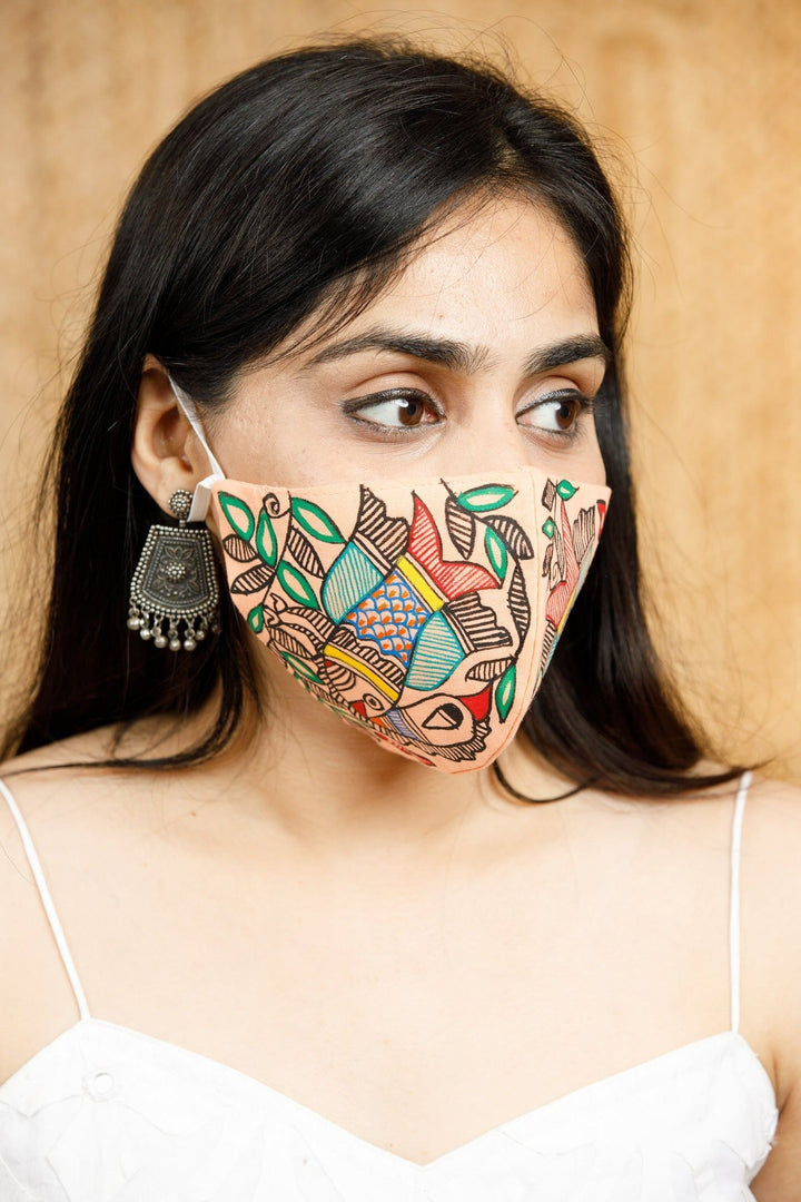 Madhubani Handpainted Mask - Mask - 02632/M