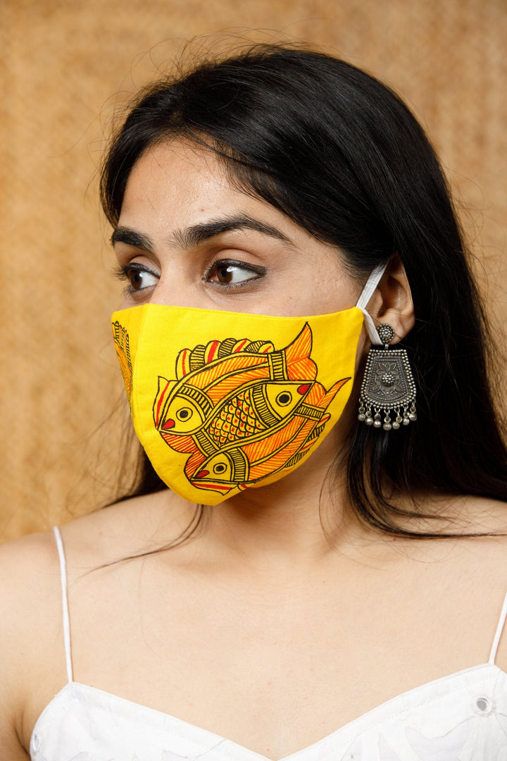 Madhubani Handpainted Mask - Mask - 02636/M