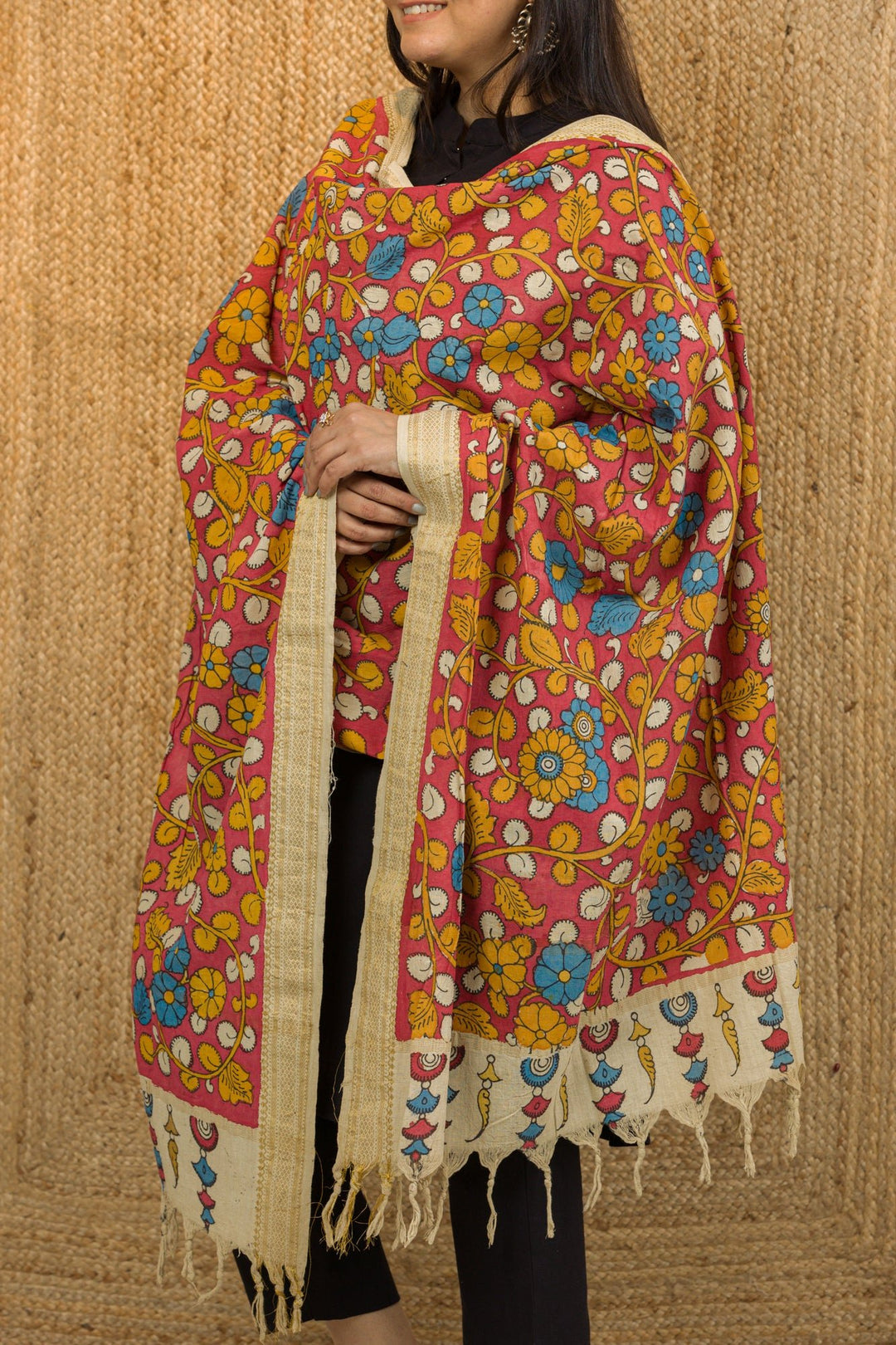 Kalamkari Dupatta - dupatta - 02934/DT/K