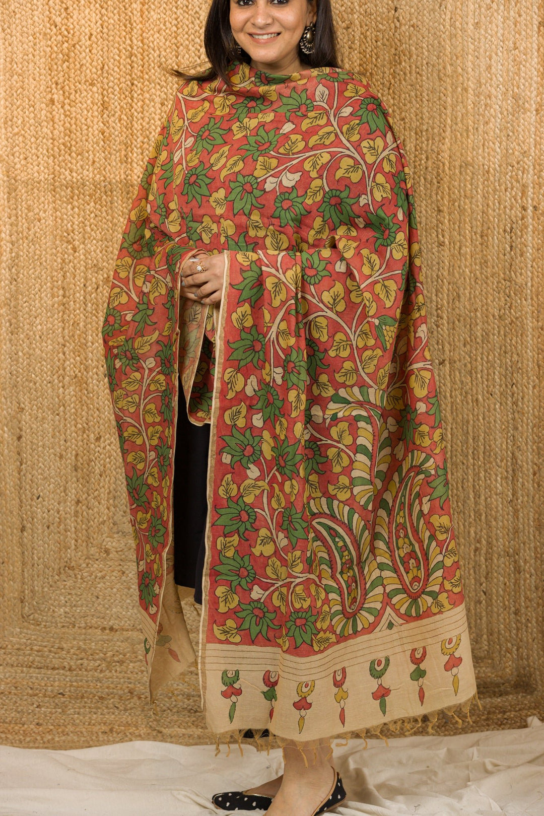 Kalamkari Dupatta - dupatta - 03245/DT/K
