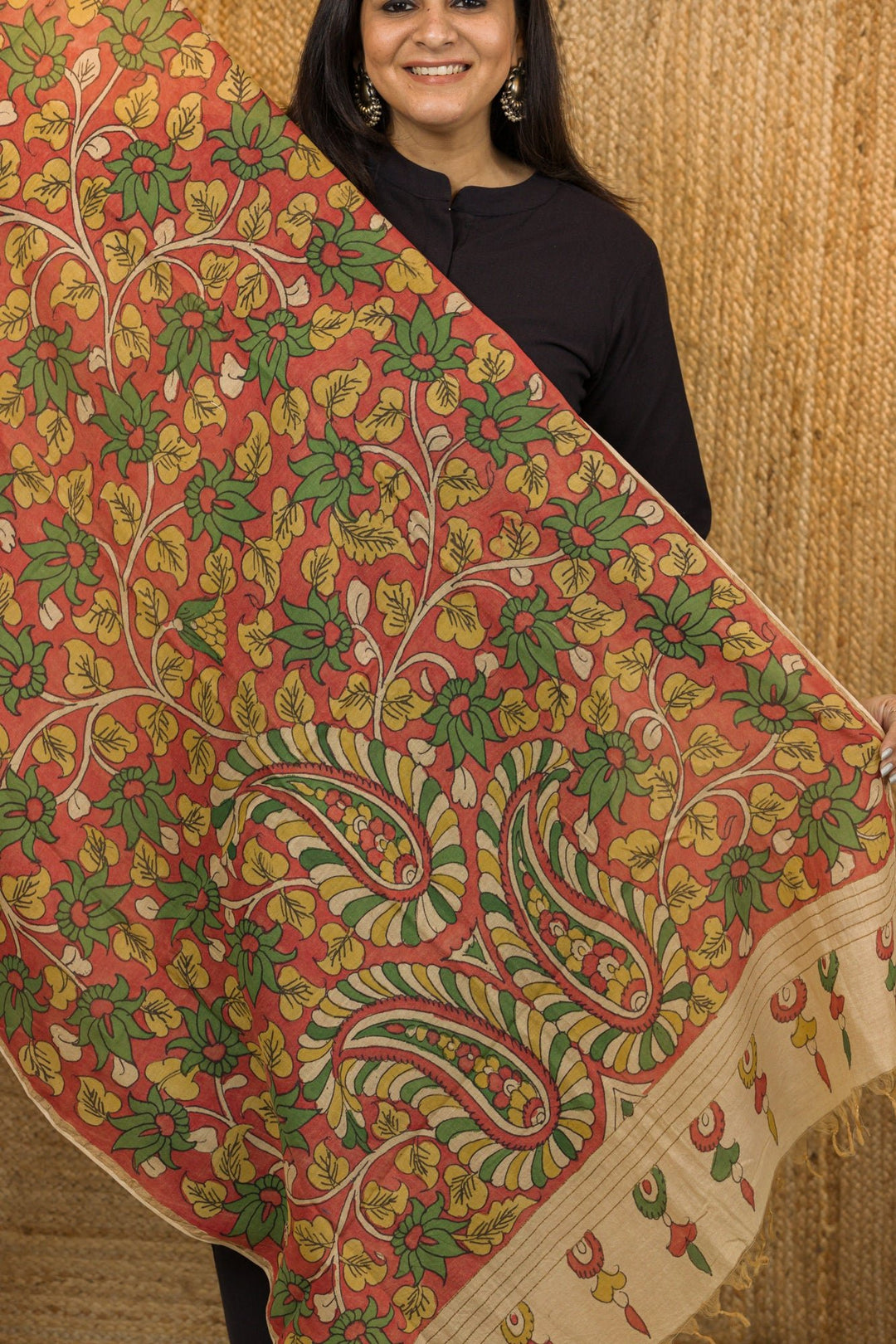 Kalamkari Dupatta - dupatta - 03245/DT/K