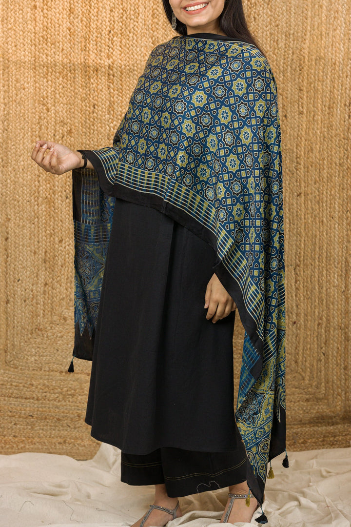 Ajrakh Stole - stole - 03354/S/AJ
