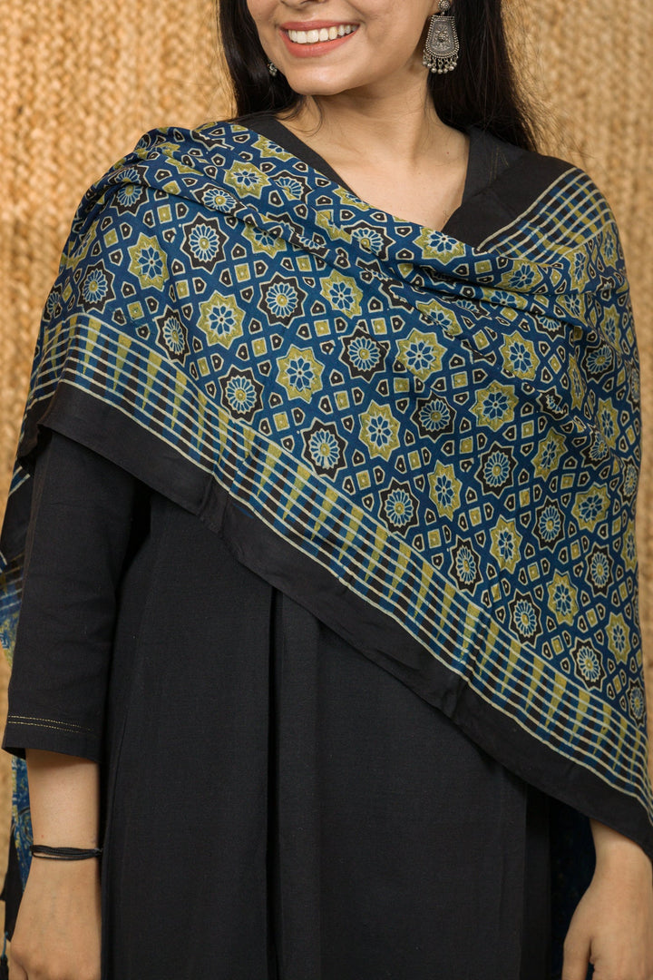 Ajrakh Stole - stole - 03354/S/AJ