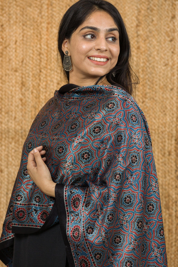 Ajrakh Stole - stole - 03385/S/AJ
