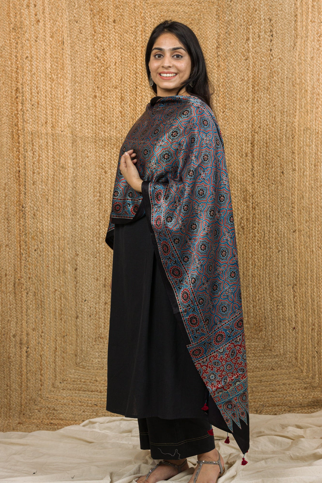 Ajrakh Stole - stole - 03385/S/AJ