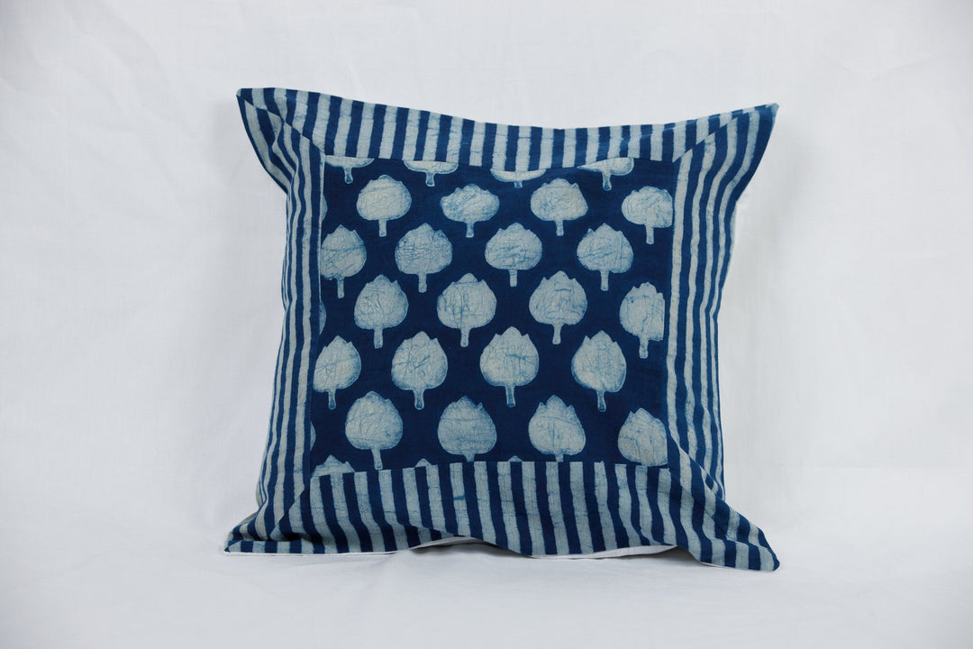 Indigo Hand Block Cushion - cushion - 04238/CU