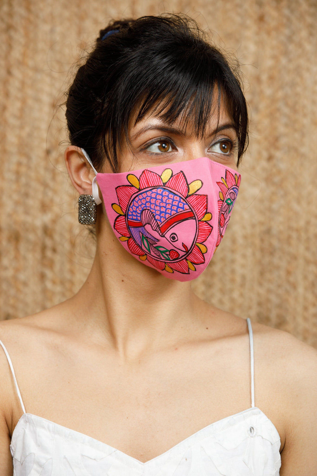 Madhubani Handpainted Mask - Mask - 04259/M