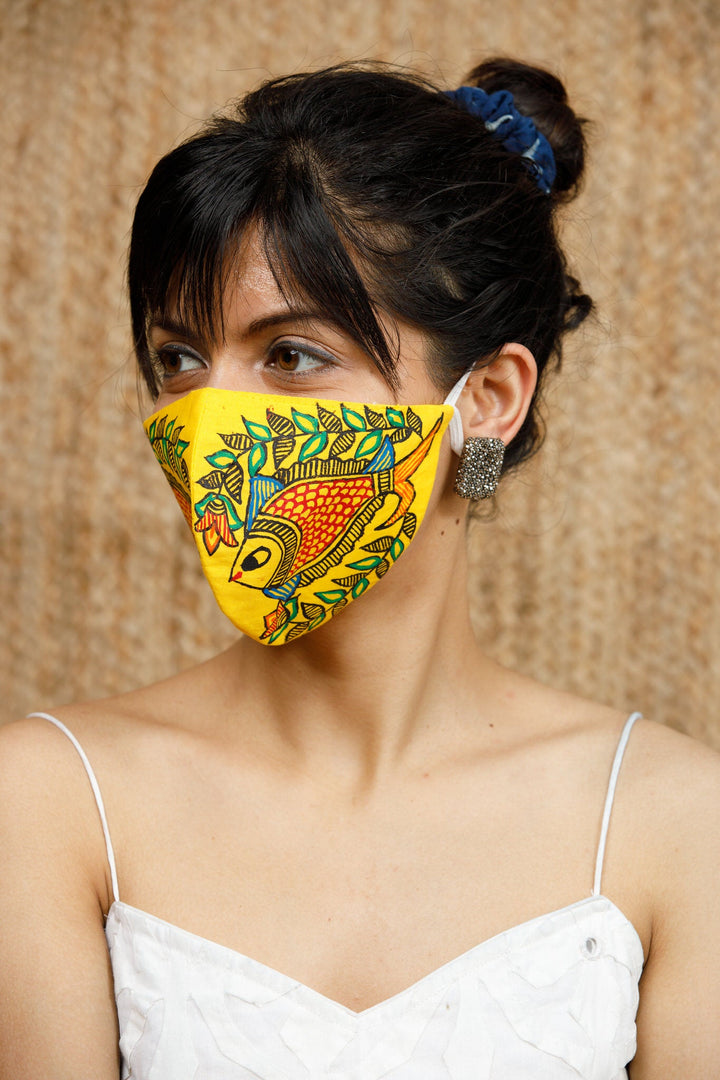 Madhubani Handpainted Mask - Mask - 04268/M