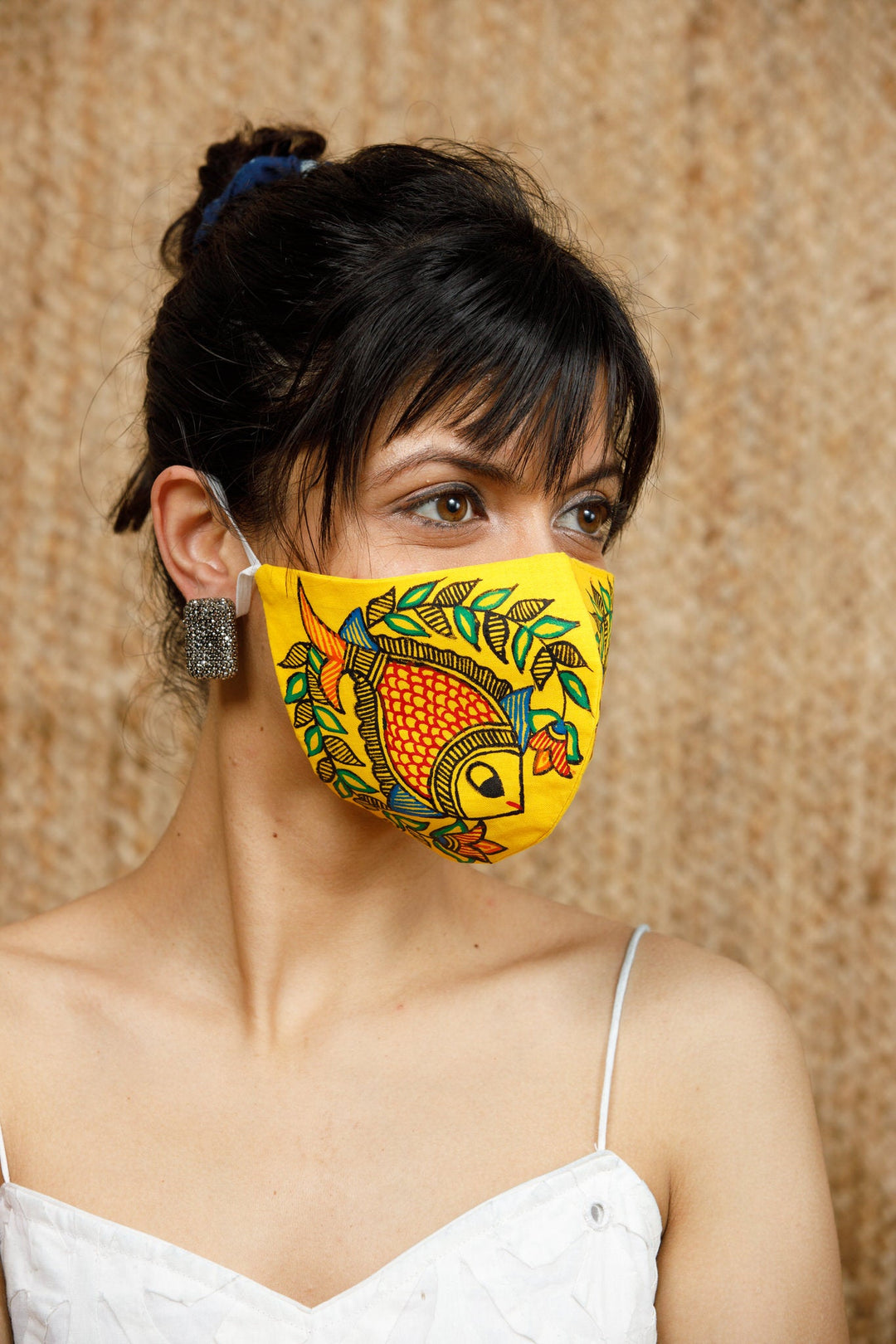 Madhubani Handpainted Mask - Mask - 04268/M