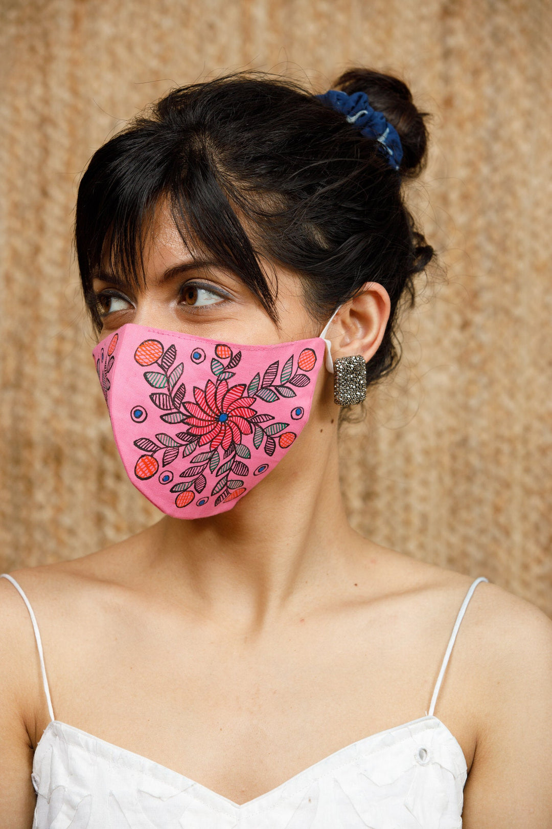 Madhubani Handpainted Mask - Mask - 04281/M