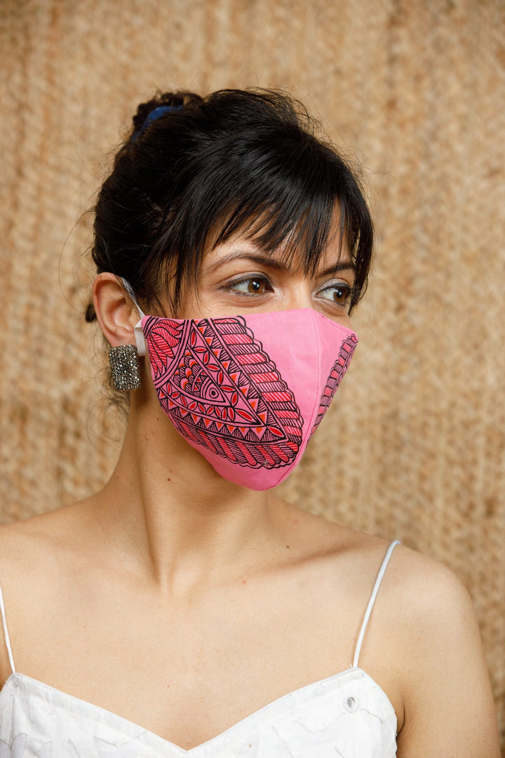 Madhubani Handpainted Mask - Mask - 04285/M