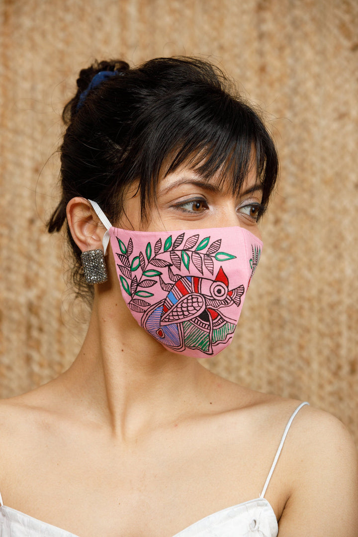 Madhubani Handpainted Mask - Mask - 04290/M
