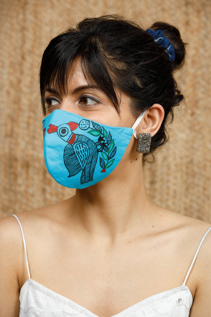 Madhubani Handpainted Mask - Mask - 04331/M
