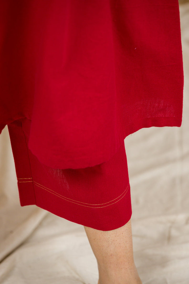 Handloom Pant With Golden Detailing - womenswear - 1088/W/P/R