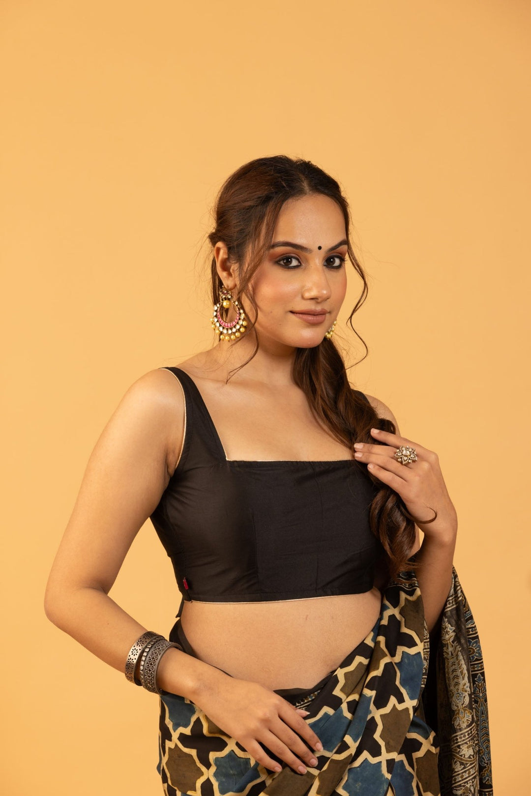 Black Square Neck Blouse - womenswear -