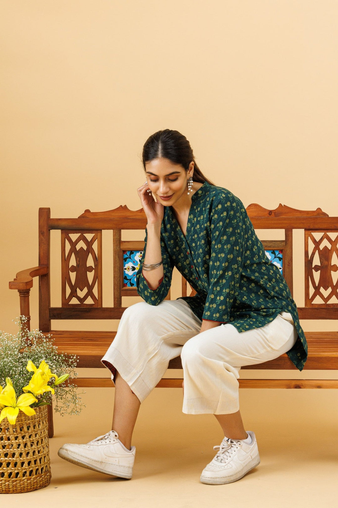 Evergreen Cotton Top / Short Kurti - womenswear -