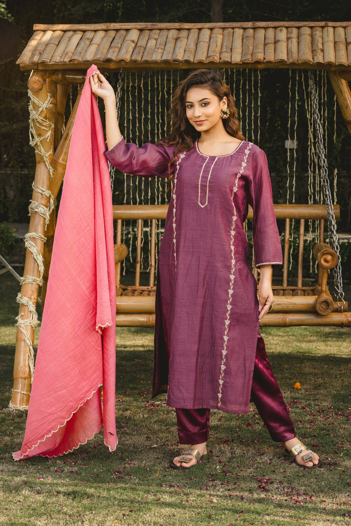 Handembroidered Gul 3 piece Set - womenswear -