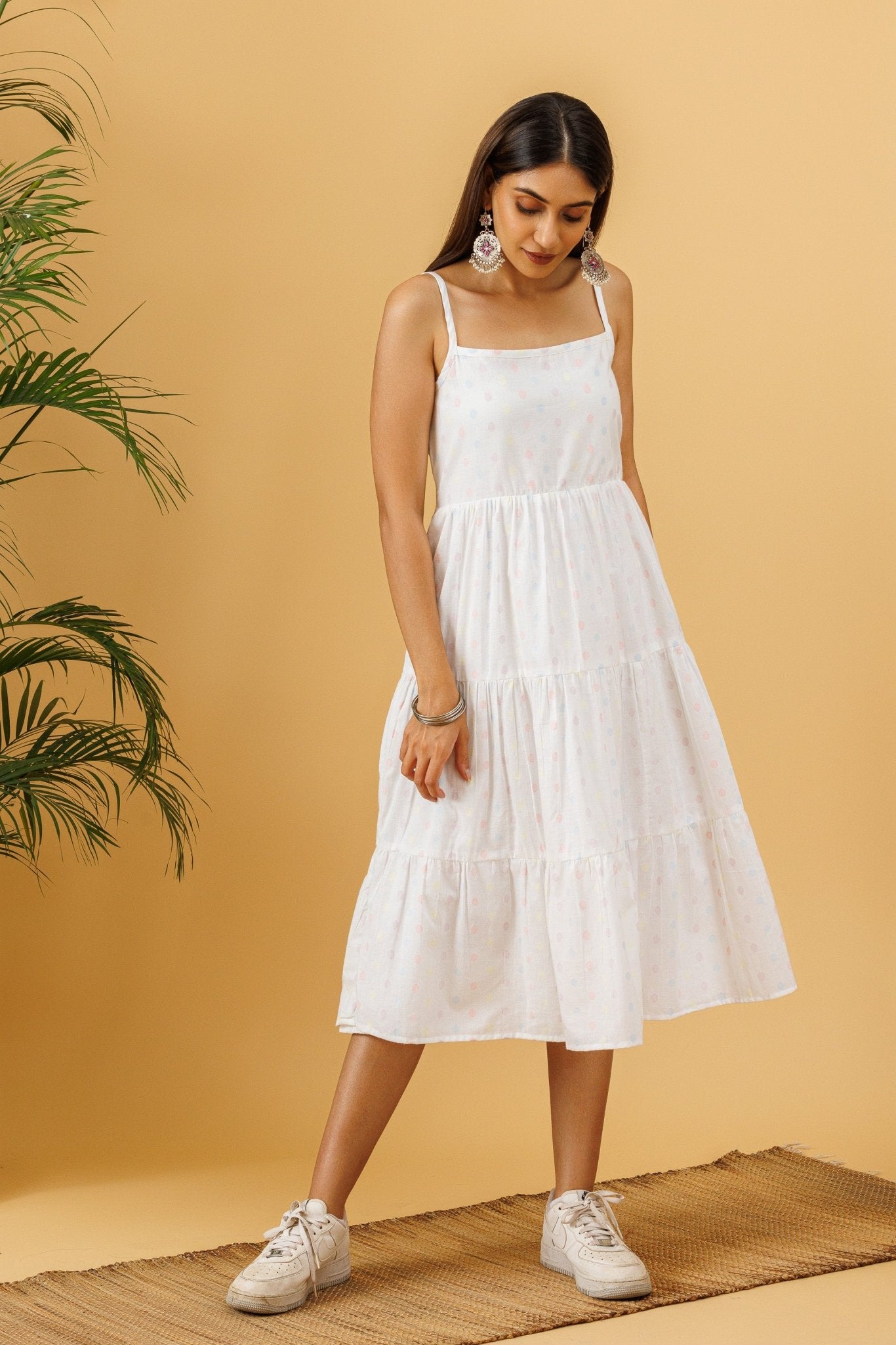 Morning Glory Spaghetti Strap Cotton Dress - Tilohri Morning Glory Spaghetti Strap Cotton Dress - Tilohri