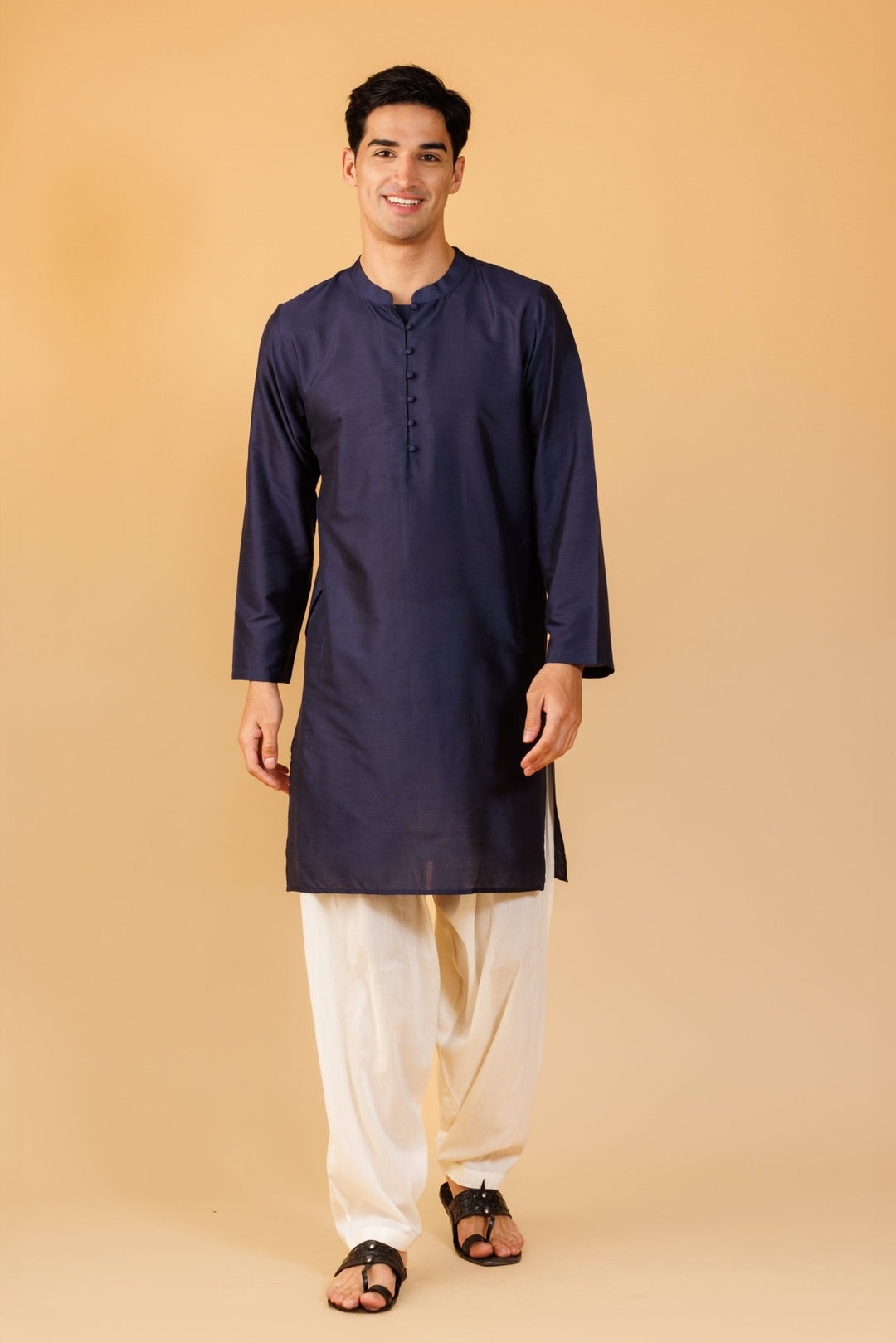 Navy Blue Men's Kurta - mens -