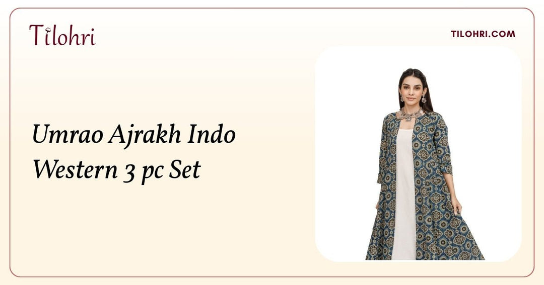 Ajrakh Kalidaar Cape and Flared Palazzo: A Hand-Block Story - Tilohri