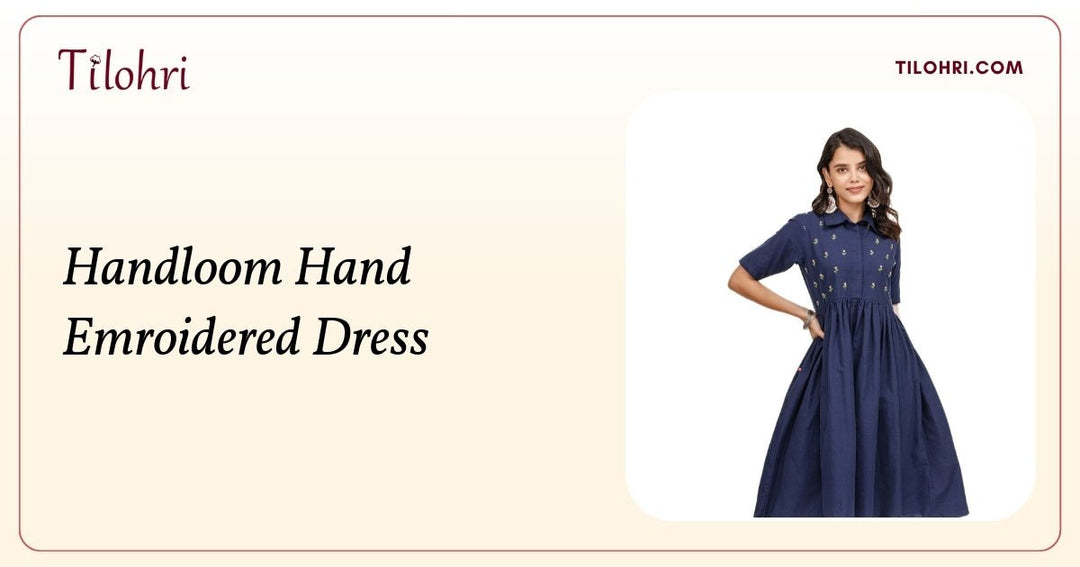 Flared Cotton Handloom Dress: A Hand Embroidery Story - Tilohri