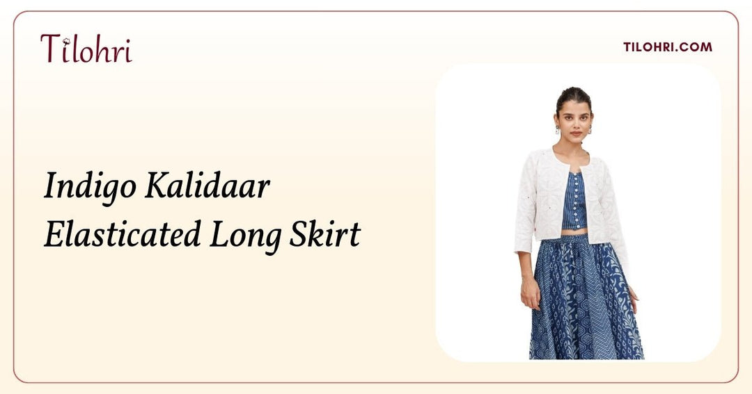 How an Indigo Handblocked Kalidaar Skirt Comes to Be - Tilohri
