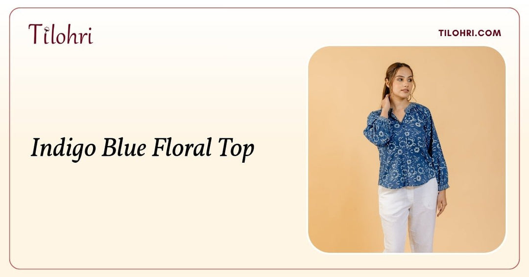 Indigo Blue Floral Top: A Hand-Block Story - Tilohri
