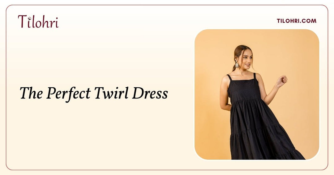 Indigo Cotton Flared Dress with Pockets: A Hand-Block Story - Tilohri