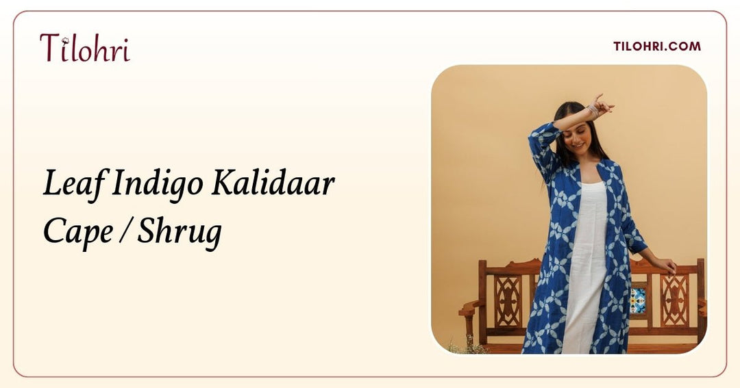 Indigo Cotton Kalidaar Cape: A Layered Hand-Block Story - Tilohri
