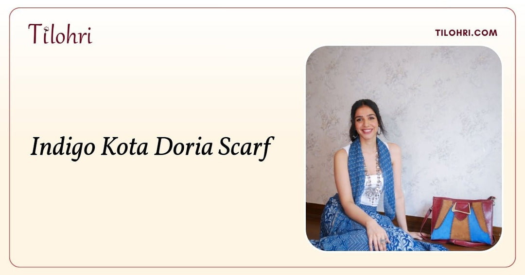 Indigo Kota Doria Scarf: A Layered Natural Indigo Story - Tilohri