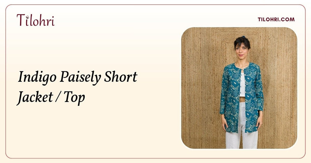 Indigo Paisely Short Jacket: A Hand-Block Story - Tilohri