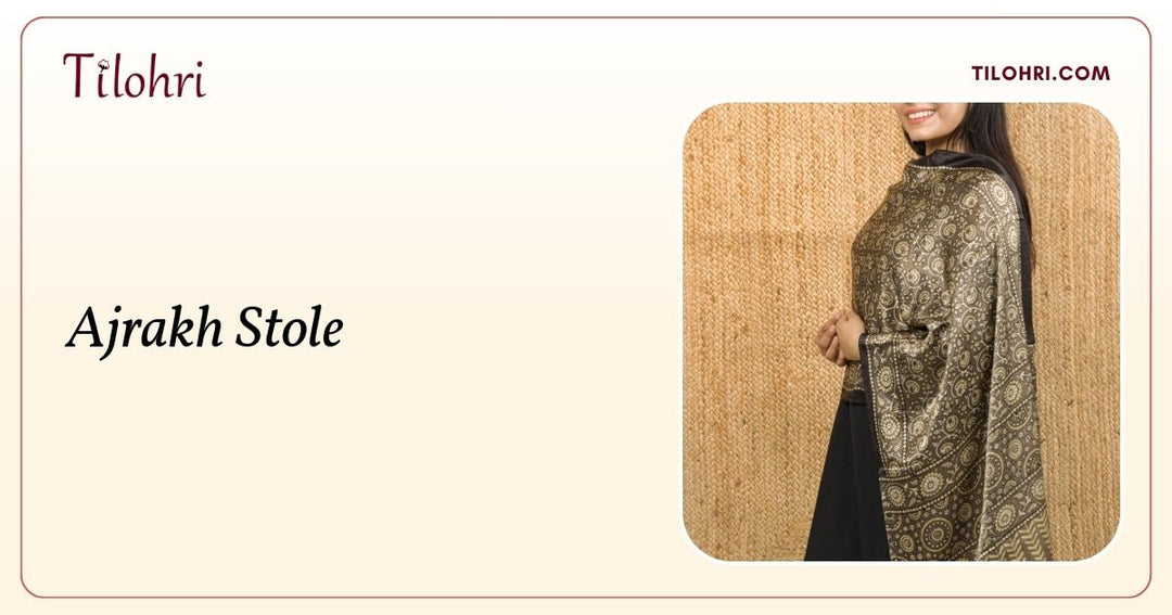 Modal Fabric Ajrakh Stole: A 16-Day Hand-Block Journey - Tilohri