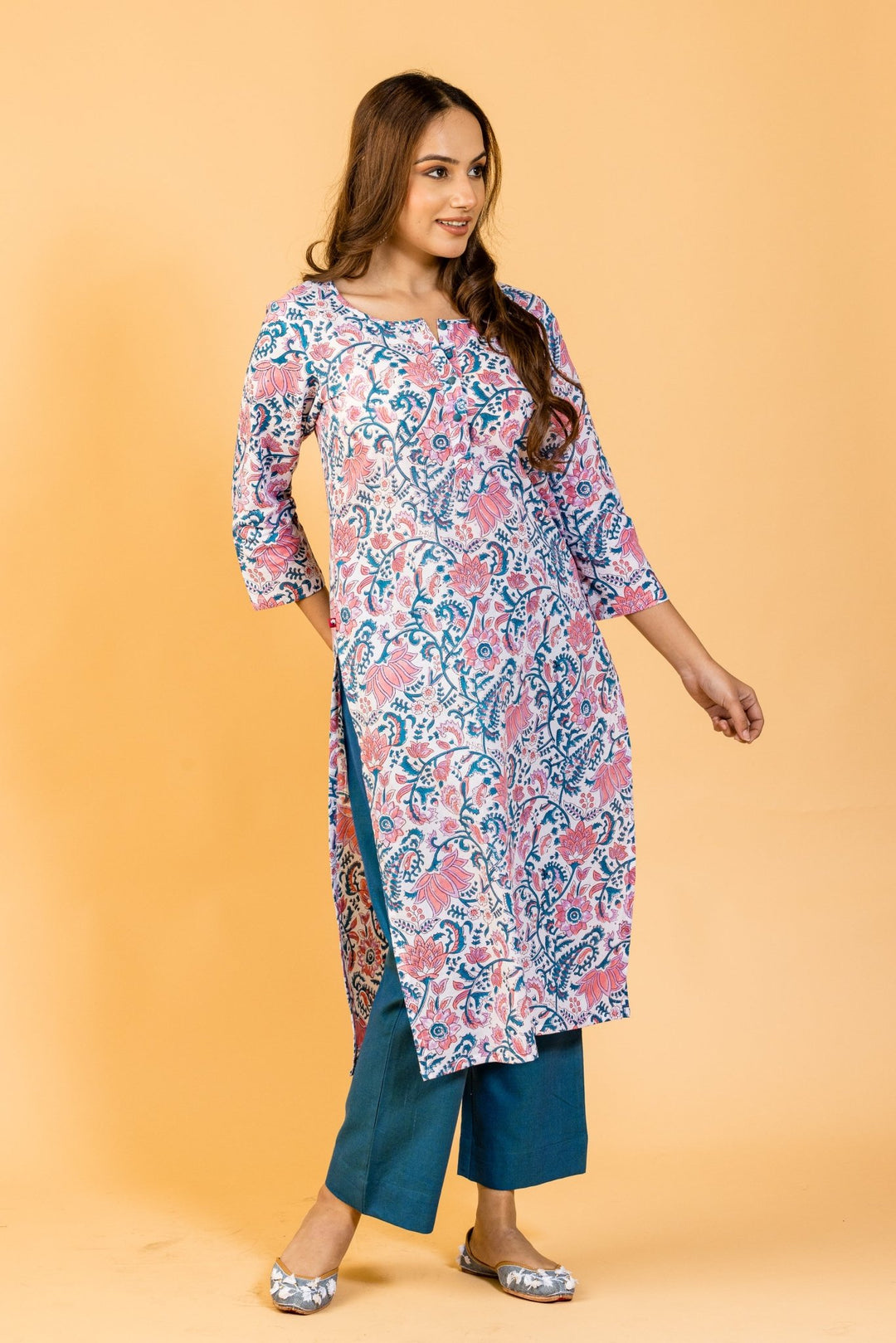 Gul Bagh Cotton Kurta - womenswear -