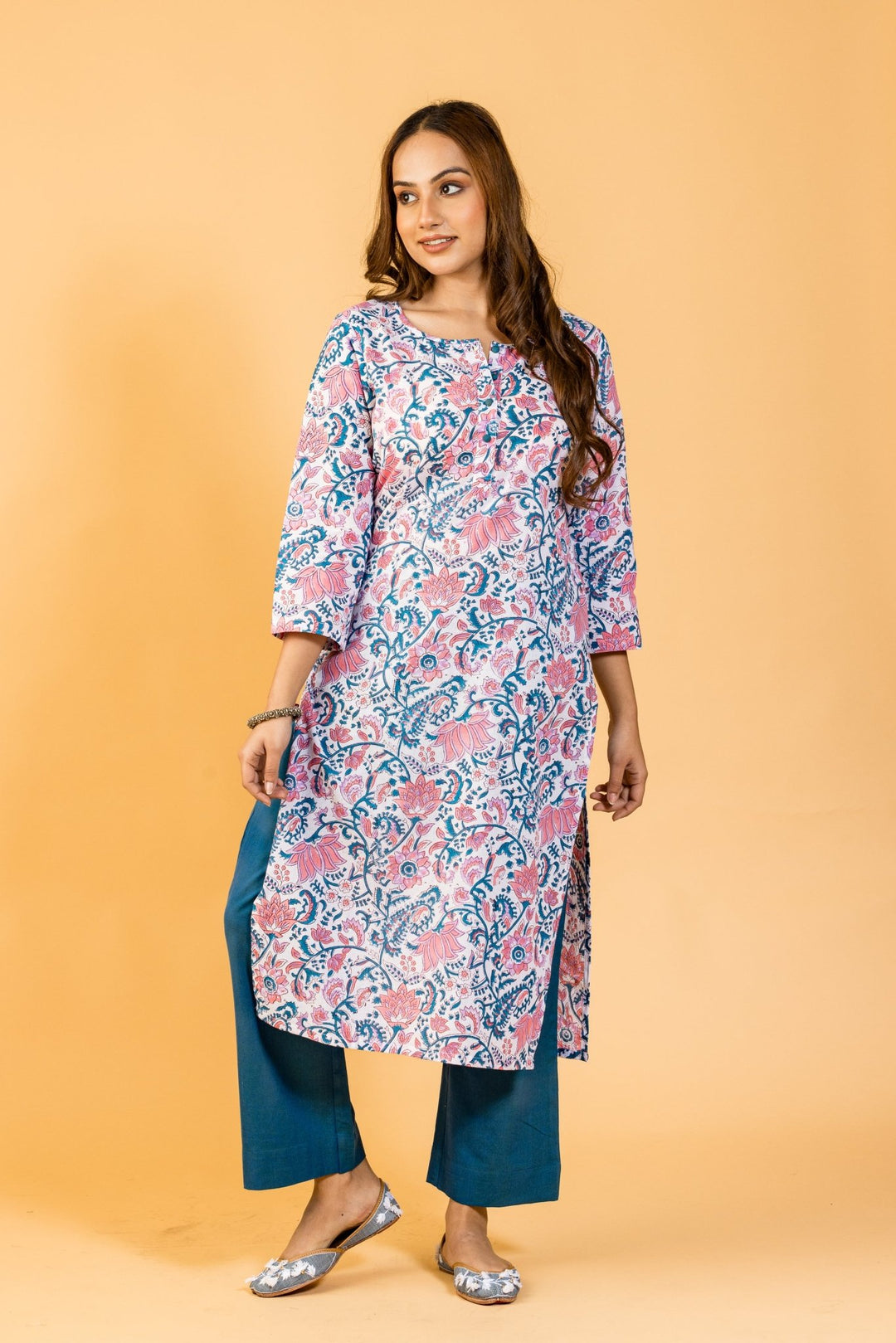 Gul Bagh Cotton Kurta - womenswear -