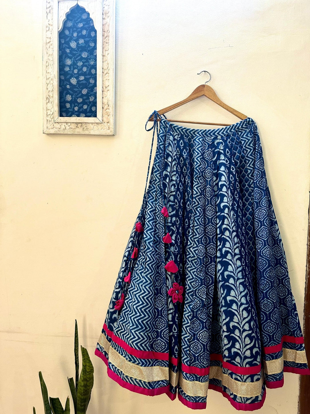 Indigo Festive Kalidaar Elasticated Long Skirt - womenswear - 