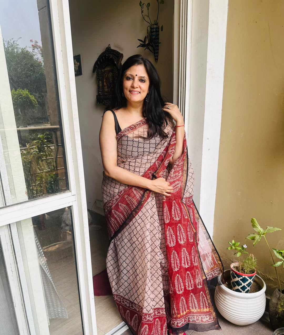 Saundh Kota Handblocked Saree - womenswear - 