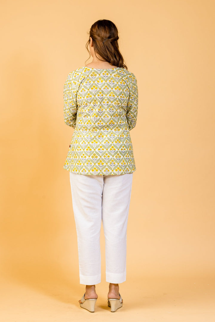 The Yellow Spring Top / Short Kurti - womenswear -