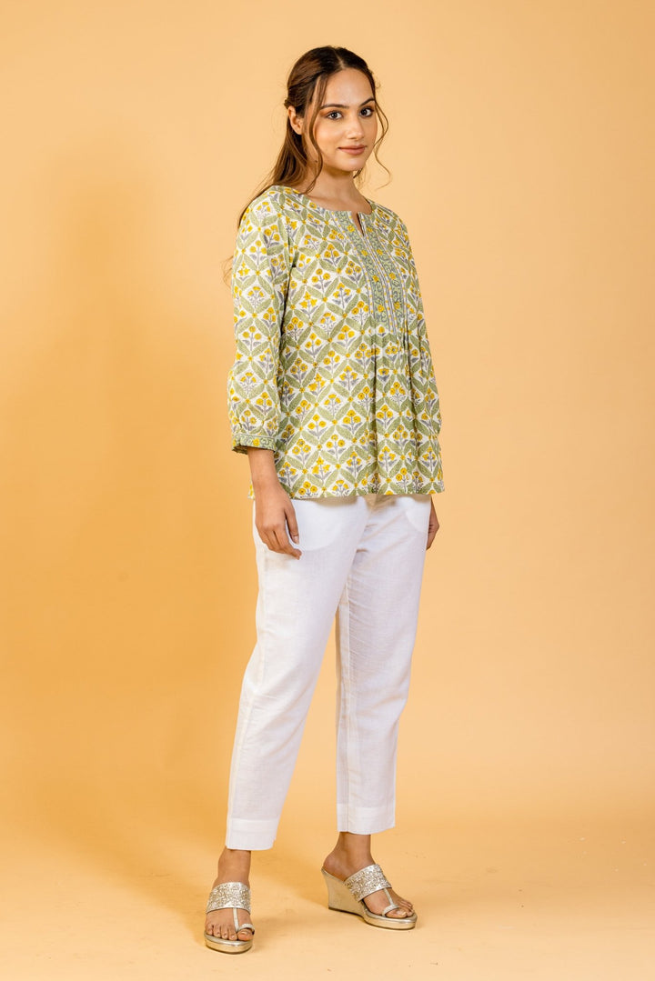 The Yellow Spring Top / Short Kurti - womenswear -