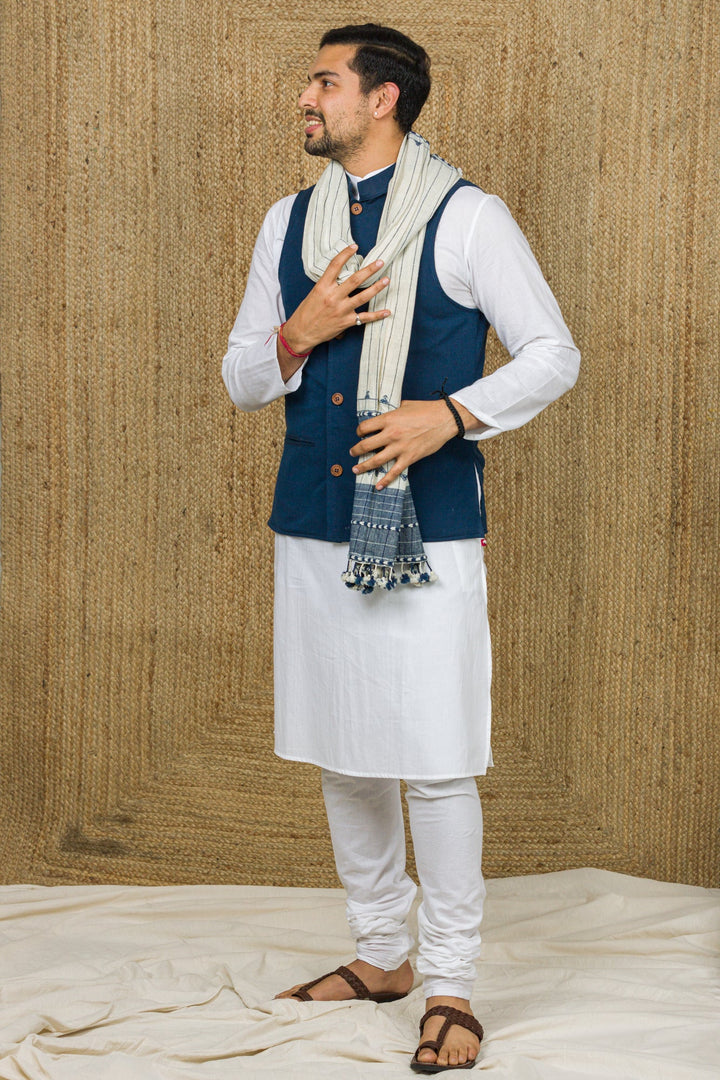 Handloom Nehru Jacket - mens - 01217/M/NJ/BLHL