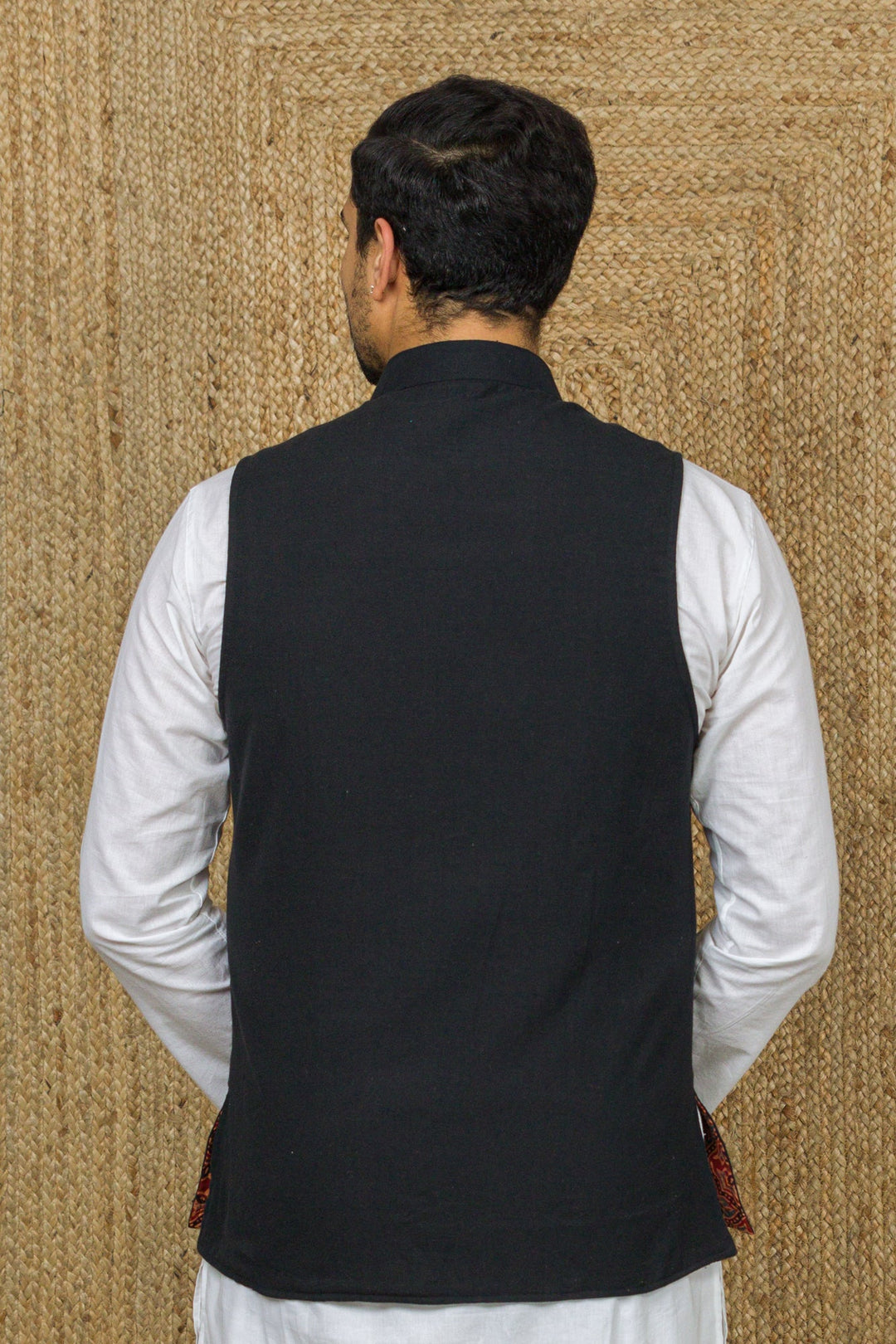 Handloom Nehru Jacket - mens - 01312/M/NJ/BKHL