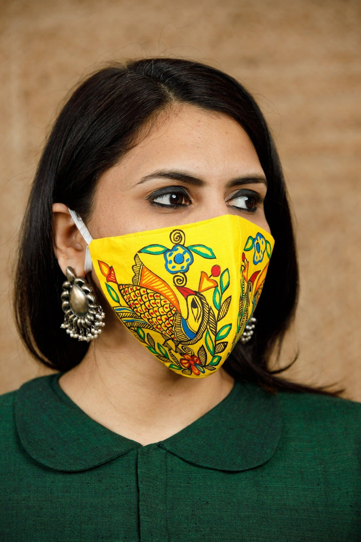 Madhubani Handpainted Mask - Mask - 02602/M