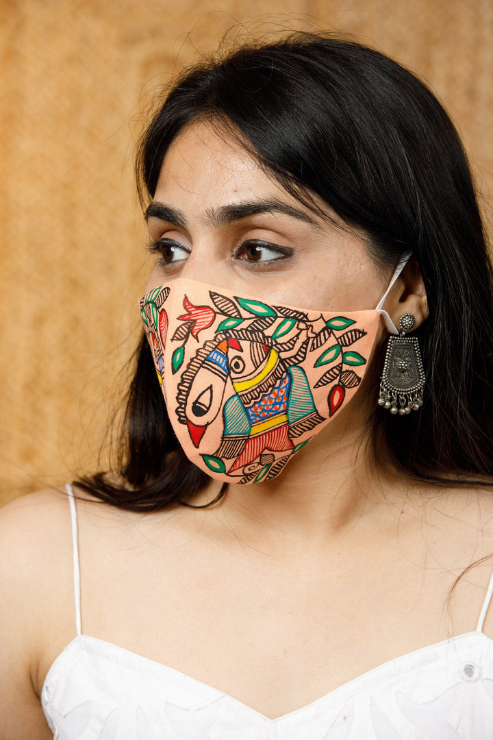 Madhubani Handpainted Mask - Mask - 02632/M
