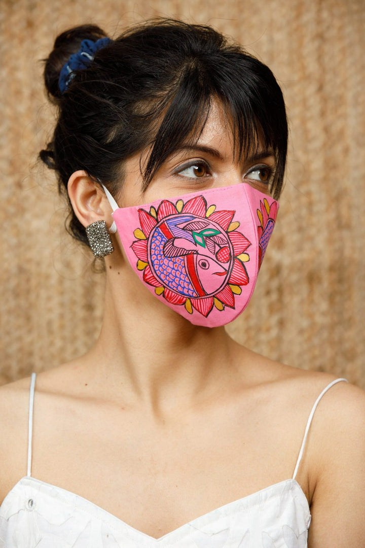 Madhubani Handpainted Mask - Mask - 04259/M